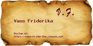 Vass Friderika névjegykártya
